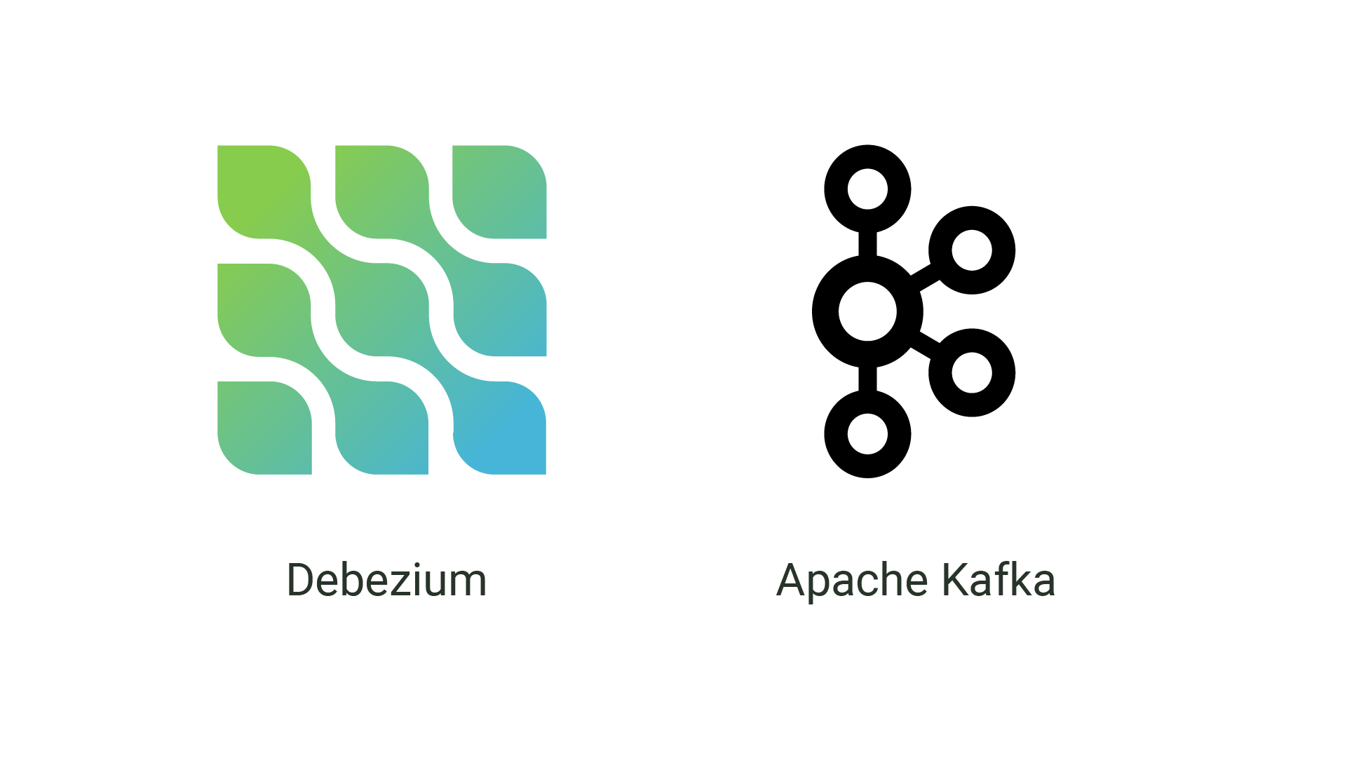 Debezium and Kafka logos.